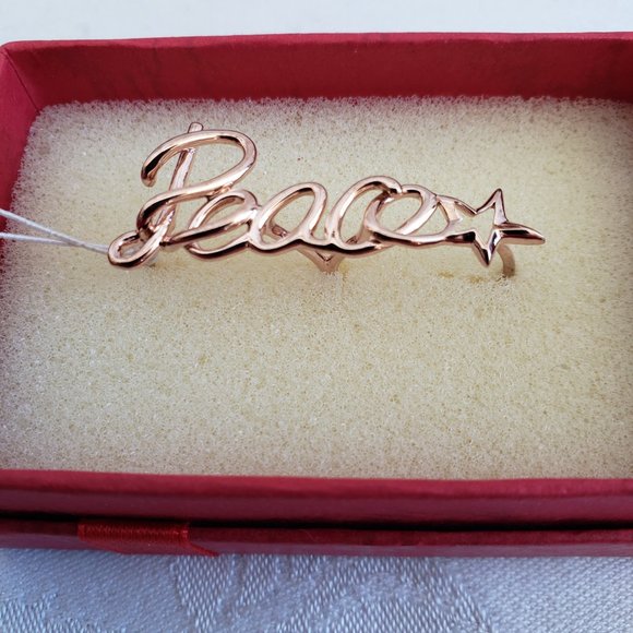 10kt Rose gold over 925 Sterling Silver. PEACE double ring REM French Riviera - Picture 4 of 8